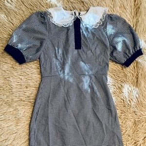 1960s-Style Dollybird Black And White Houndstooth Minidress